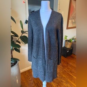 Women’s Madewell small speckled open cardigan sweater gray
